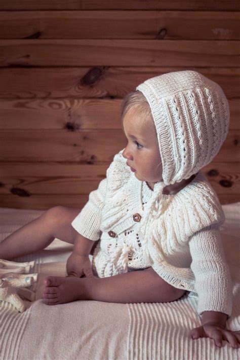 Nostalgic Baby Knit Bonnet In Cable Pattern This Style Is Made Of Van