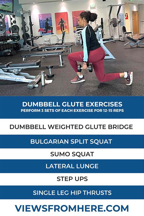 Dumbbell Glute Exercises For Stronger Butt • Views From Here