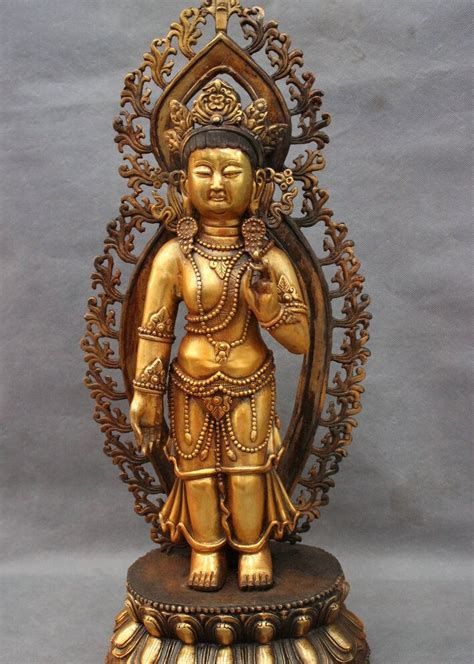 22 Tibet Bronze Gilt Buddhism Lotus Tara Kwan Yin GuanYin Buddha