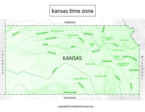 Kansas Time Zone Map | Time Zone Map of Kansas