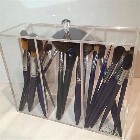 Vc Xl Brush Holder With Lid Acrylic Makeup Storage Organiser Etsy Artofit