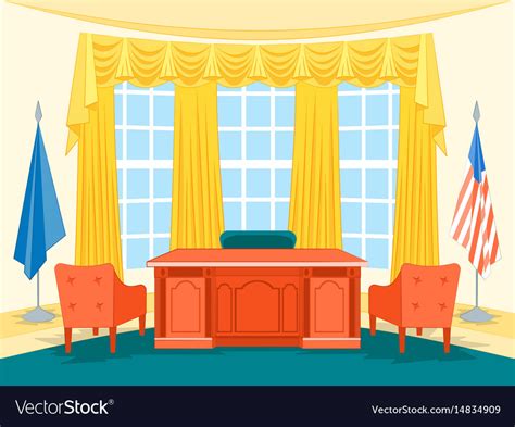 Cartoon interior president government office Vector Image