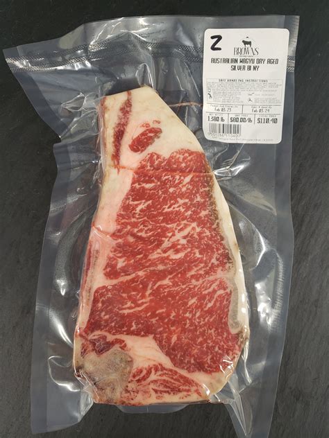 Australian Wagyu Silver Dry Aged Bi Ny Steak 2 Browns Top Shelf Meats