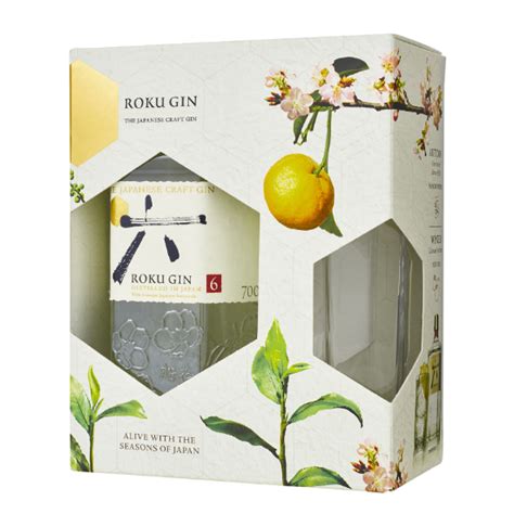 Suntory Roku The Japanese Craft Gin Glass Gift Pack Ml Spirits