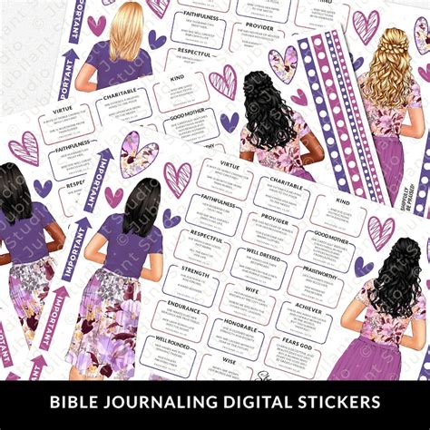 The Proverbs 31 Woman Bible Journaling Stickers Printable Etsy