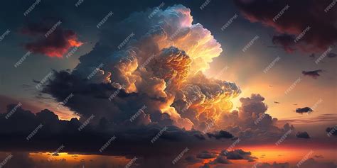 Premium AI Image | sunset sky with clouds photography