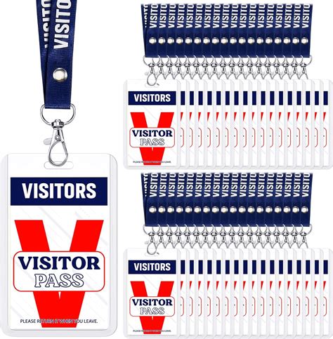 Amazon Pack Heavy Duty Visitor Badges With Clips Reusable