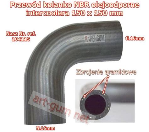 Kolanko gumowe olejoodporne NBR AR 16mm 150x150mm Części samochodowe