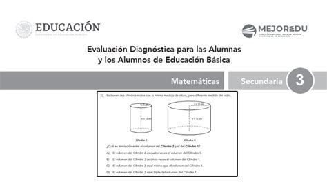 Examen Diagnostico Tercero De Secundaria Mejoredu Problema Youtube