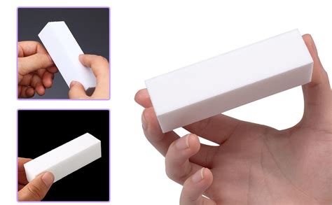 10 Blocs Tampon à poncer ongles Bloc Ponçage Tampon Blanc Bloc