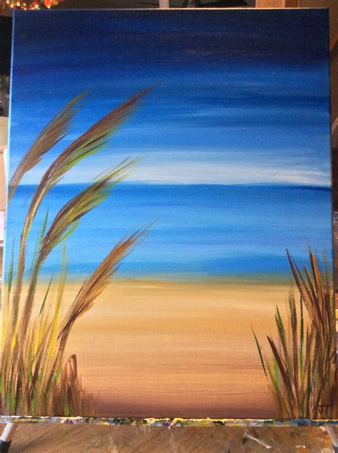 Beach Scene Acrylic Painting at PaintingValley.com | Explore collection ...