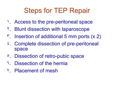 Laparoscopic Groin Hernia Repair Anatomy And Technique Ppt