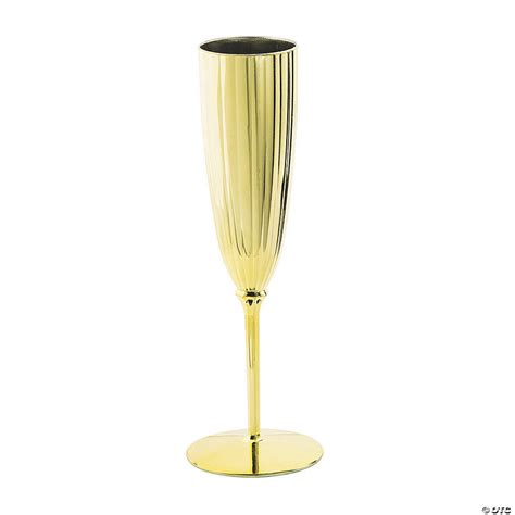 Gold Metallic Plastic Champagne Flutes Oriental Trading