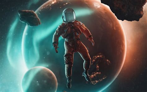 Astronaut Falling In Space Wallpaper