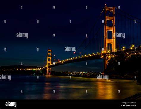 Golden Gate Bridge, San Francisco at Night Stock Photo - Alamy