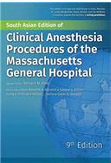 Clinical Anesthesia Procedures Of The Massachusetts General Hospital