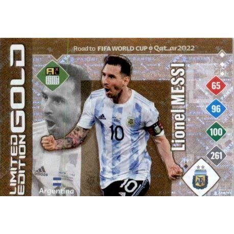 Venta Cromo Lionel Messi Limited Edition Gold Panini Adrenalyn XL Road