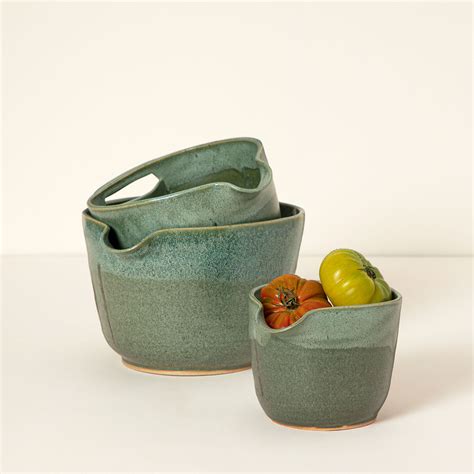 Nesting Stoneware Mixing Bowls Set Of 2 Stoneware Bowl Set