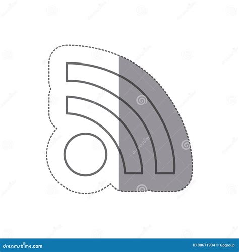 Icono De La Se Al Del Wifi De La Silueta De La Etiqueta Engomada Plano