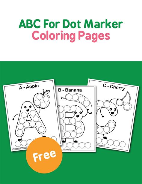 Abc For Dot Marker Coloring Pages