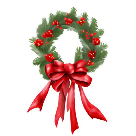 Christmas Wreath With Red Ribbon And Bow Christmas Wreath Design