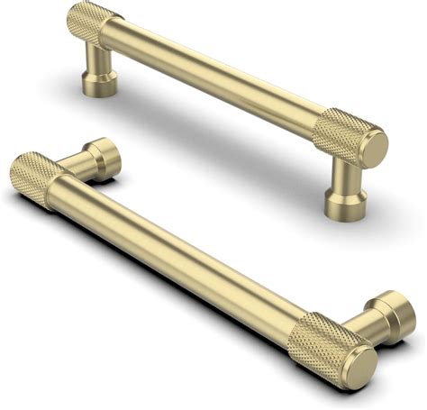 Furniware Pack Of Cabinet Handles Gold Knurled Cabinet Pulls Mm