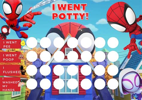 Spidey Potty Training Chart Potty Reward Chart Spidey And His Amazing