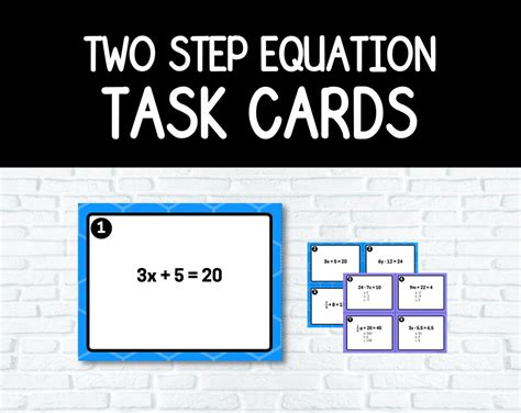 Two Step Equation Task Cards Set Of 24 Etsy