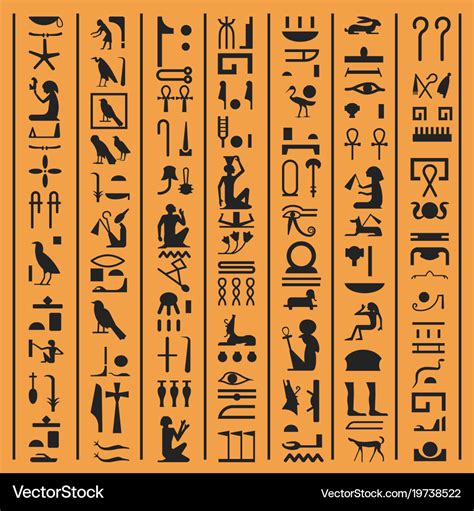 Egyptian hieroglyphs or ancient egypt letters Vector Image