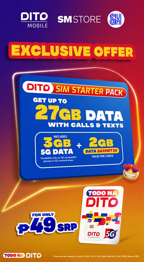 Dito Starter Pack With Free Data Sachet 20 Dito Telecommunity