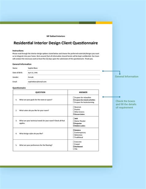 Client Questionnaire Template Prntbl Concejomunicipaldechinu Gov Co