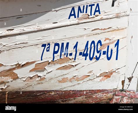 Detail Of Old Mallorcan Fishing Boat Soller Mallorca Stock Photo Alamy