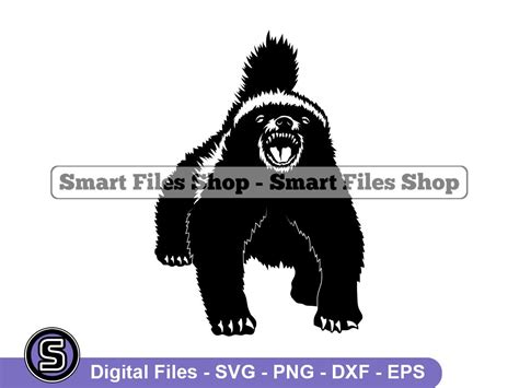 Honey Badger 3 Svg Honey Badger Svg Forest Creatures Svg Etsy