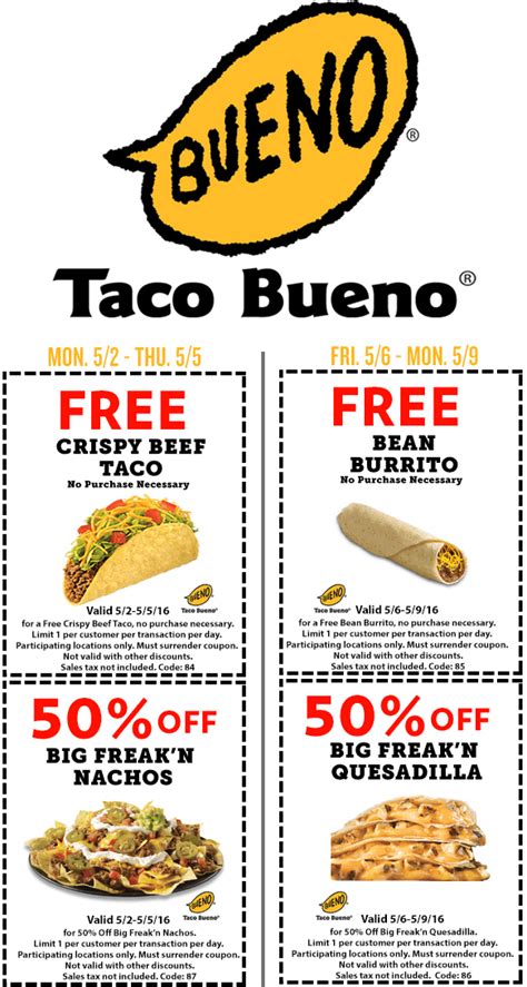 Taco Bueno February 2024 Coupons And Promo Codes