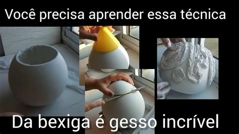 Como Fazer Vaso Bexiga E Gesso Fa A Voce Mesmo Vasos Decorativos