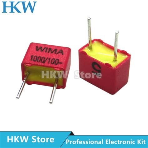 5pcs Original WIMA 100V 1000PF 1nF 102 RED FKP2 5MM Film Capacitor Hi