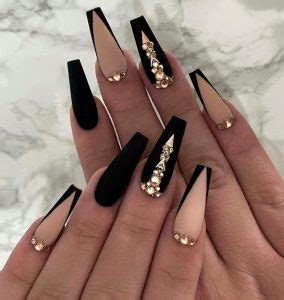 55 Trendy Black And Nude Nails For A Drop Dead Gorgeous Mani