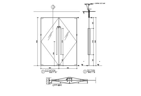 Glass Door Detail Free Dwg File Download Cadbull