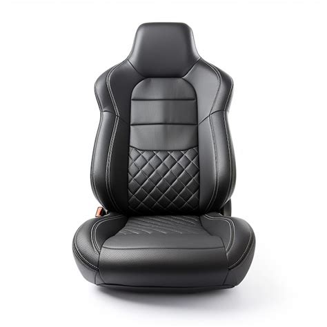 Premium Photo | A black leather car seat with a black leather cover