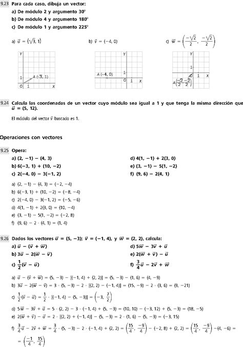 Vectores Y Rectas En El Plano Ejercicios Resueltos De Secundariamatematica 4 Eso Pdf