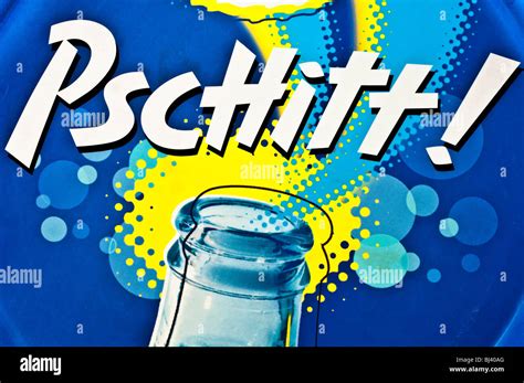 Pschitt - French soft drink advert on tray Stock Photo - Alamy