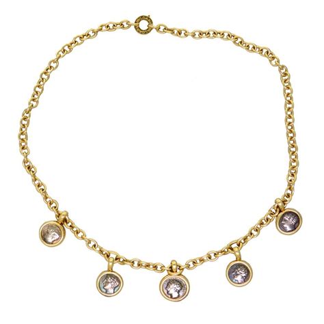 Bulgari Gold Ancient Coin Necklace at 1stDibs