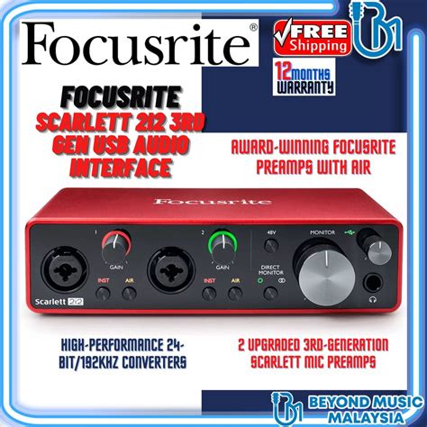 Focusrite Scarlett I X Usb Audio Interface Rd Generation