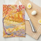 Vincent Van Gogh Peach Tree In Blossom Vintage Art Kitchen Towel Zazzle