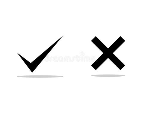 Check Mark And Cross Icons Stock Vector Illustration Of Form