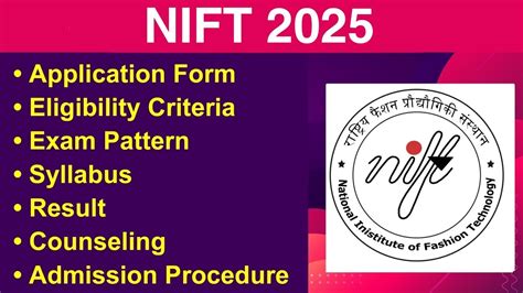 Nift 2025 Application Form Eligibility Criteria Exam Date Syllabus Exam Pattern Youtube