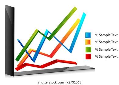 Illustration Line Graph On Isolated Background Stock Vector (Royalty ...