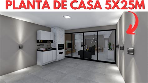 PLANTA DE CASA 5X25 METROS 03 QUARTOS YouTube