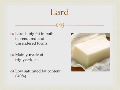 butter, margarine and lard- comparison