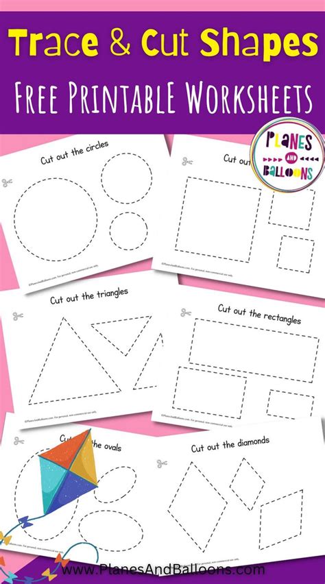 Cut Out Shapes Printable Planes Balloons Free Preschool